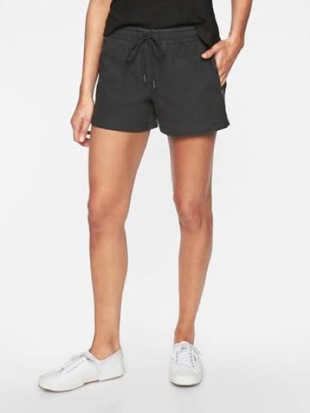 Athleta Farallon 3” Shorts Black Drawstring Casual Shorts